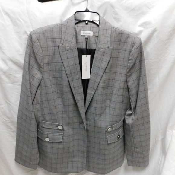 NEW Calvin Klein Gray Blazer Jacket with Tags ($140 Value!) (Size 14 Women's) - Picture 5 of 5